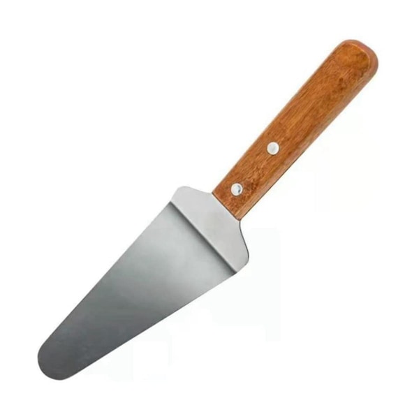 10 st tårtkniv kakstöd transmission triangel spade spatel trähandtag spade rostfritt stål S