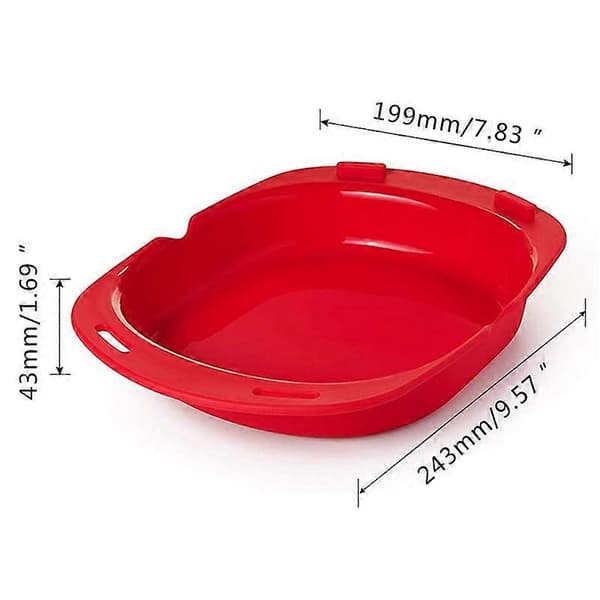2-pakning silikonomelettmaker, mikrobølgeovn non-stick omelettmaker eggroll bakeform omelettverktøy Red