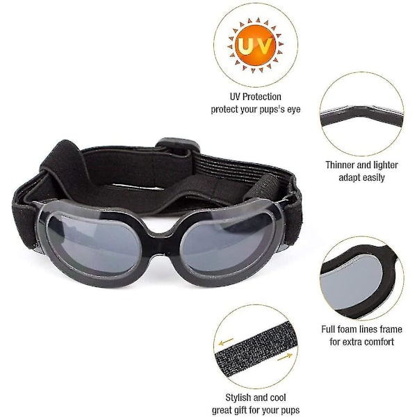 Hundglasögon för små till medelstora hundar UV hundsolglasögon Vindtäta Wproof Doggy glasögon Valp glasögon-meili