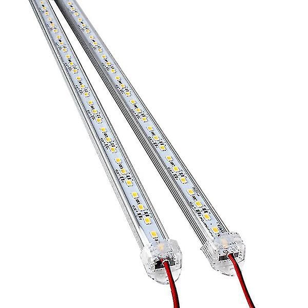 2 stk. DC 12V 50cm Aluminium Rigid LED Strip Bar Lys (hvid)