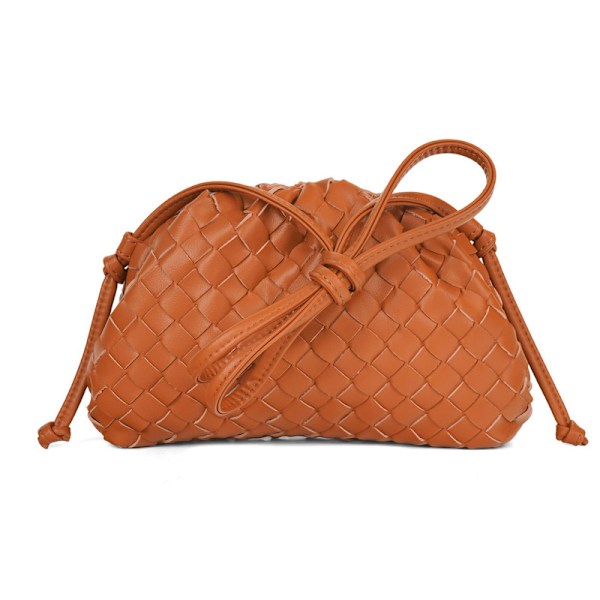Molnryggsäck 2024 ny stil väska dam ko läder skrynklig dumpling väska dam handväska axelväska MJ51 brun brown brown brown 22*9*14cm