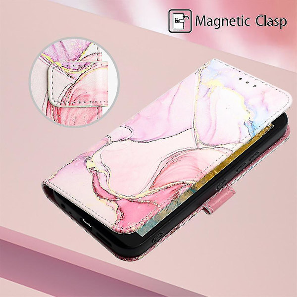 For Nokia C02 (TA-1522) Flip Wallet Case Marmor Mønster Stativ Telefon Cover LS005