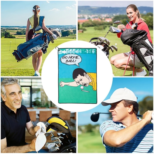 Golfhandduk för män - Skrubbduk Rengöringsduk, Mikrofiberhandduk med roligt tryck, Golfduk 16x24 tum för golfväskor, Golftillbehör