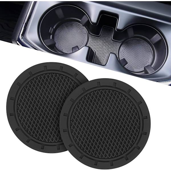 Auton mukitelineen alusta, 2 kpl universaalia liukumatonta iskunkestävää auton alustaa mukitelineisiin, auton lisävarusteet autoon, maasturiin, kuorma-autoon (musta)