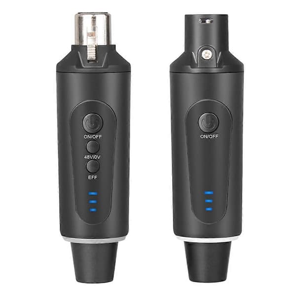 2,4g XLR mikrofon trådløst sende- og mottakssystem Dynamisk kondensatormikrofon etterklangsjustering Black