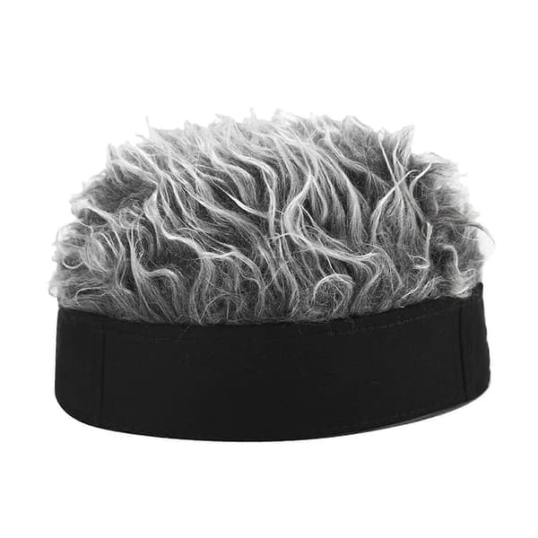 Herrehat Paryk Udendørs Vinter Skull Cap Uden Skygge Docker Hat Paryk Hat til Golf Black Gray