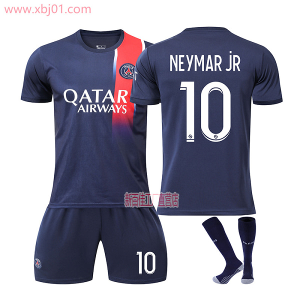 23-24 Paris Saint-Germain Hjemmeskjorte 10 Neymar Jr Ny sesong Siste Fotballskjorte for voksne Barn Kids 26(140-150cm)