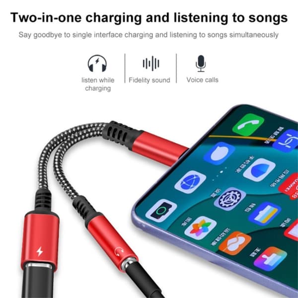 60W PD 2-i-1 USB-C til USB-C/AUX-hun Adapter Sølv size 25