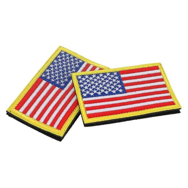 Militære lapper Amerikansk flagglapp for dekorasjon 2 stk broderte lapper