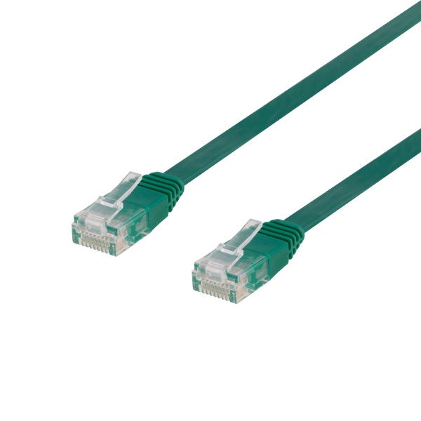 U/UTP Cat6 patchkabel, platt, 1 m, 250 MHz, grön Grön