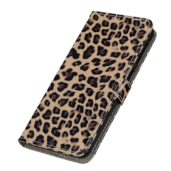 Skyddande mobilskal med leopardmönster, magnetiskt spänne, läder, stativ och plånboksfunktion för Nokia G42