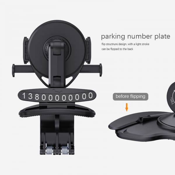 Dashboard Direct View Mount Car Navigation Mobile Phone Bracket Multifunctional Parking Sign Automatic Clamp