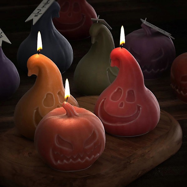 1/2x Smilings Græskar Lysforme Vrede Græskar Duftlys Silikoneforme Halloween Aromaterapi Epoxy Form Håndværk anger