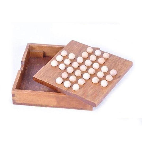 Haloppe Wood Solitaire Schackbrädspel Klassisk intelligensleksak för barn Vuxna