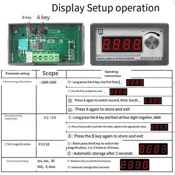 Digitalt displaypotensiometer variabel resistor 10k motstandssignal simulator for hastighetskontroll-Perfet