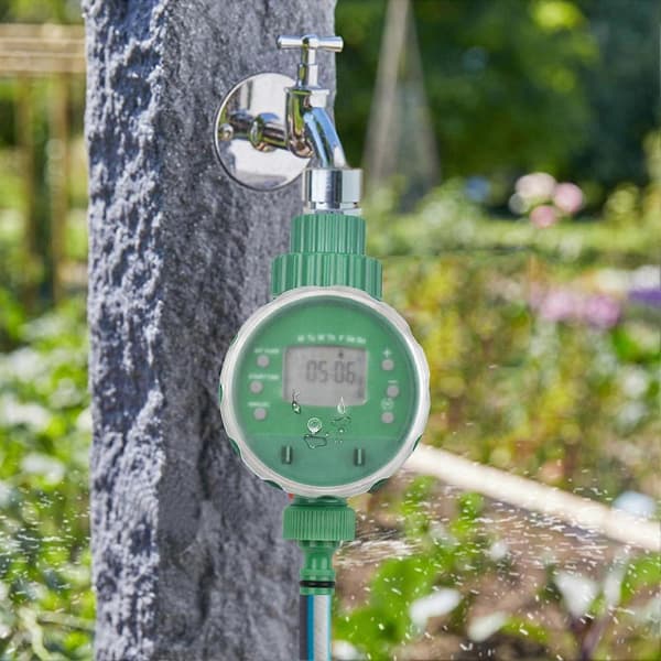 Lepmerk Digital Automatisk Vattningstimer Programmerad Trädgårdsbevattningstimer Batteridriven Intelligent Vattenbevattningskontroller för Gräsmatta Åkermark Solid Normal