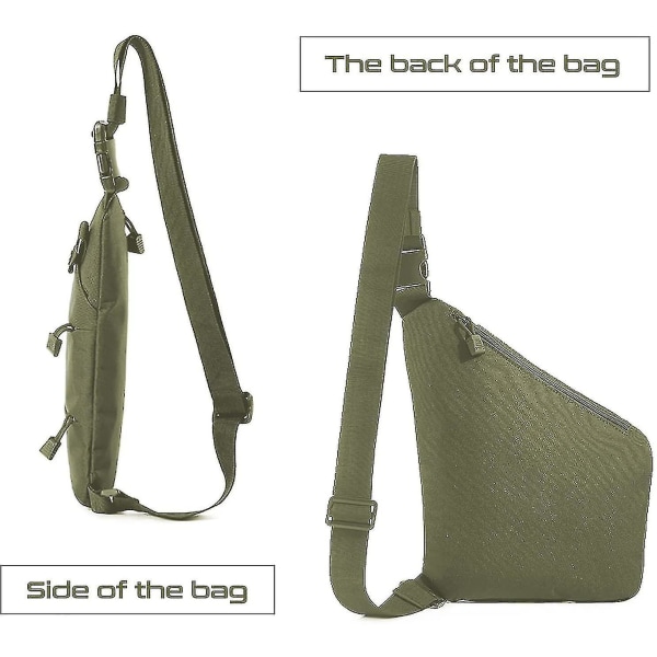 Fanny Pack For Men Skjult bæreryggsekk Crossbody Bag Myk pistolveske, Army Green (høyre)