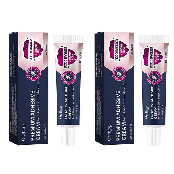 Super Grip proteshäftkräm Vattentät proteshäftkräm för delproteser 2pcs