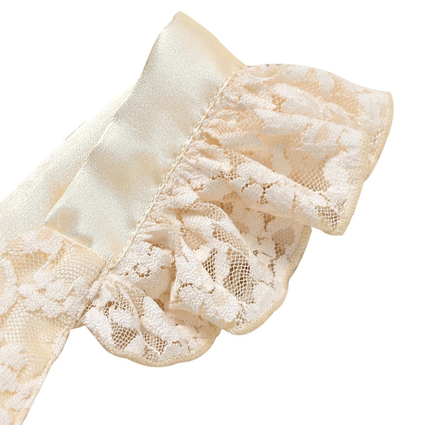 Baby Romper Klänning Med Mesh Fåll Liten Prinsessa Spets Fly Ärm Rygglös Onesies Födelsedag Outfit Beige 3-6 Months