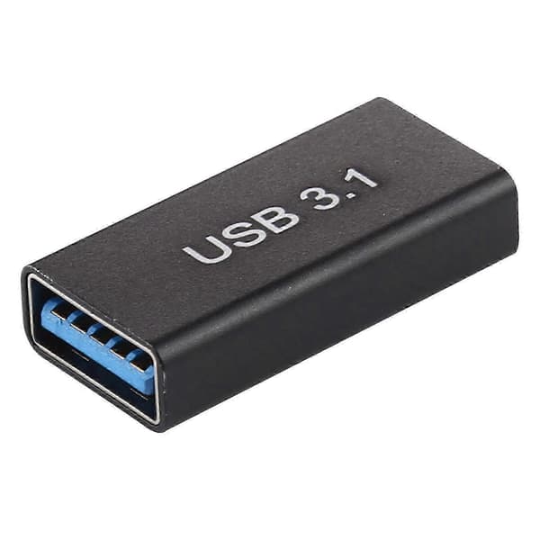 USB 3.0 Hun til Type-C Hun Adapter Lavet af Aluminiumlegering (Sort) Black