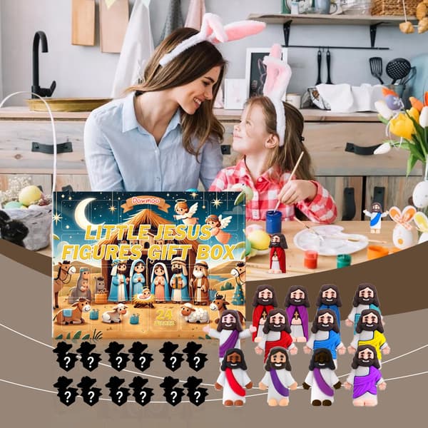 Julekalender Dekor Jesu Statue Påske Blind Box Graffiti Leker