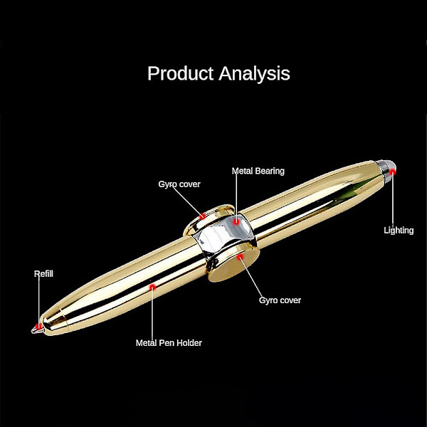 Led Pen Fidget Spinner Pen Stress Relief Toy Led Spinning Ball Pen Multi-colors Red