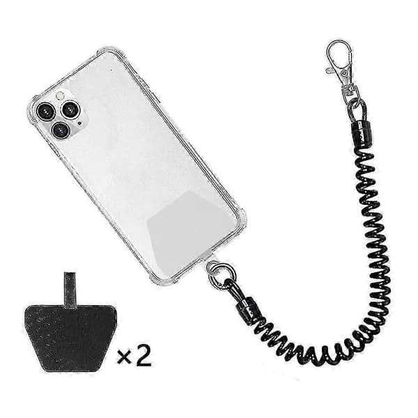 Mobiltelefon Lanyard Tether med Patch, Universal Smartphone Håndledsrem, Inklusive 1 stk. Telefonkæde Snor og 2 stk. Telefon Tether Tabs