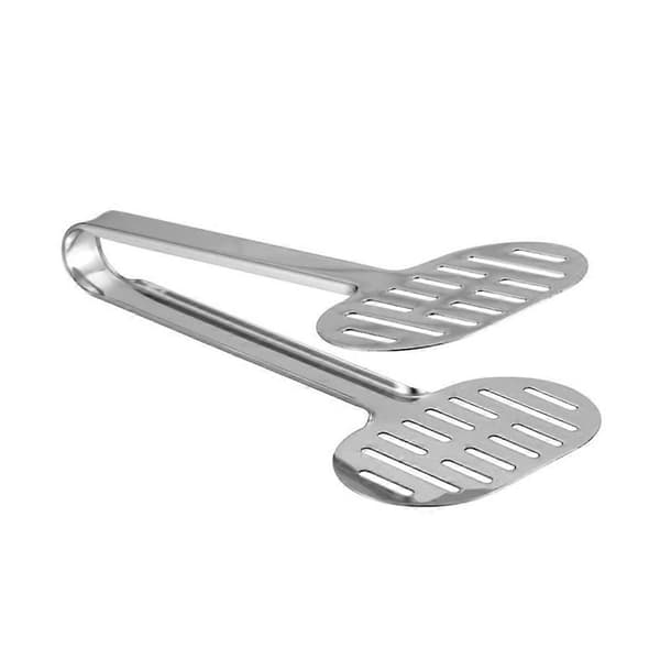 Brødtang i rustfrit stål til grill, 1 stk. sølvfarvet klemme