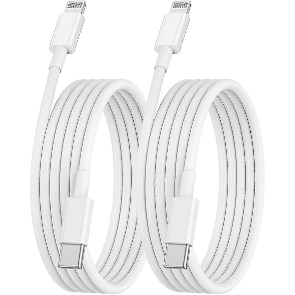 Usb C til Lightning-kabel 2m, 2-pakning Iphone-laderkabel 2m for Apple Usb C-lader
