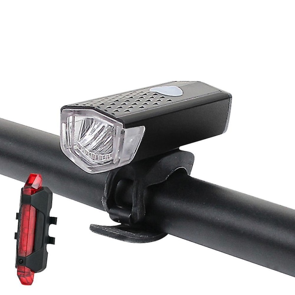 USB Uppladdningsbar Led Cykelstrålkastare Framljus Bakljus Vattentät Cykelljus Set Ljus för cykel 3 ljuslägen