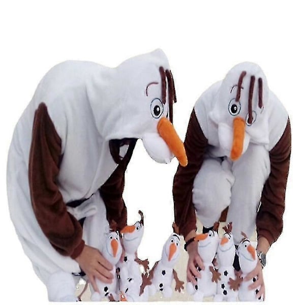 Olaf Onesie för Kvinnor och Män Kigurumi Djurpyjamas Cartoontofflor Festival Hemkläder Vintervarm Dräkt Z M