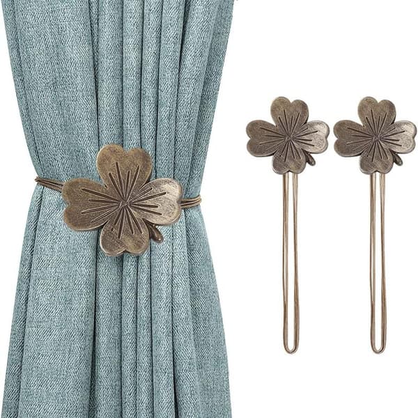 Curtain Buttons, 2-pack Resin Magnetic Curtain Buttons with Adjustable Strap