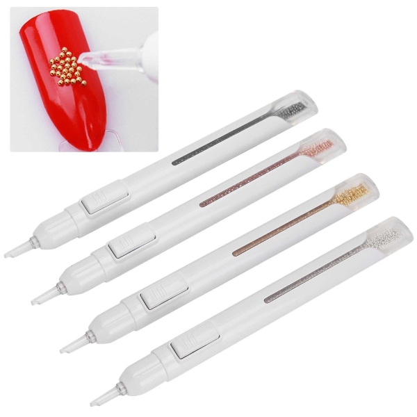 4 stk Nail Art Dotting Pen Nail Maling Pen Gjør-det-selv-dekorasjon Dotting Pen Manikyrverktøy 1.2mm