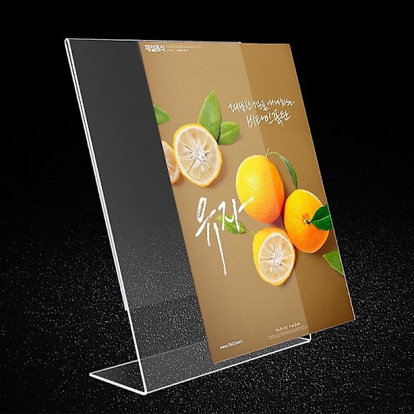 Akryl Slant Skylthållare Horisontell 8,5x11 tum 2-pack, Plastbord Menydisplay Stativ Hållare Landskap, Plexi Enstaka Annonsram för Restauranger, Hotell