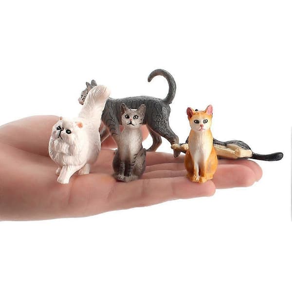 12 stk. Kattefigurer til børn Simulation Mini Hunde Katte Modeller 12pcs cat