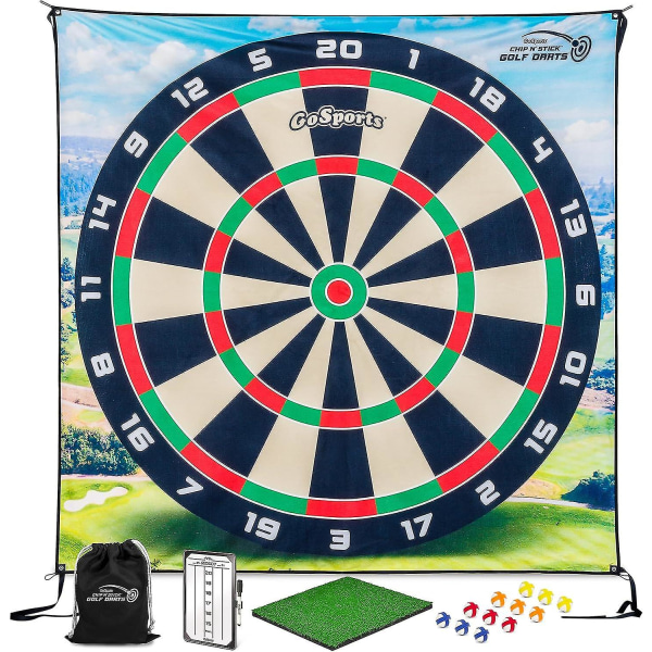 Chip N' Stick Golfspil Med Chip N' Stick Golfbolde - Kæmpe Store Mål Med Chippingmåtte - Vælg Klassisk Eller Darts180*180cm