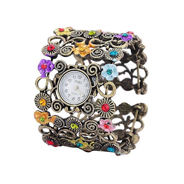 Damklockor Blommig Armbandsur Dam Armbandsur Dam Armbandsklocka