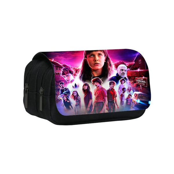 Stranger Things 4 Pencil Case Large Capacity Double Layer Pencil-box Stationery Bag For Boys Girls B