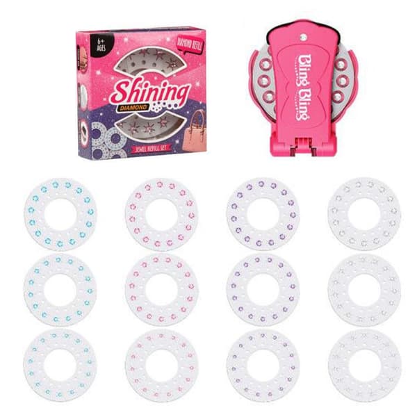 Glitrende Bling Diamond Hårglitter, Hårklips 1 nail drill + 12 sticks 180 drills