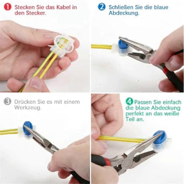 Robotgräsklippare Anslutningar 3-stift 314 Kabelanslutning Terminal Trådkontakter för // 40st Blue