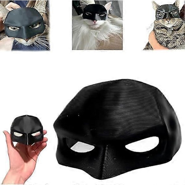 Katteflagermusmaske, Katteflagermus Cosplay Hat, Flagermusmaske til Kat, Flagermuskat Avenger Maske, Batcat Halloween Kostumer, Passer til de fleste katte XL