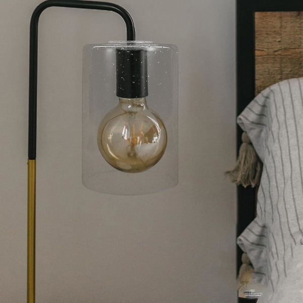 Kirkas lasisylinterinen lampunvarjostin - 2 kpl set | Läpinäkyvä kuplasuunnittelu | Korvaa riippuvalaisimiin, lattiavalaisimiin, kattokruunuihin