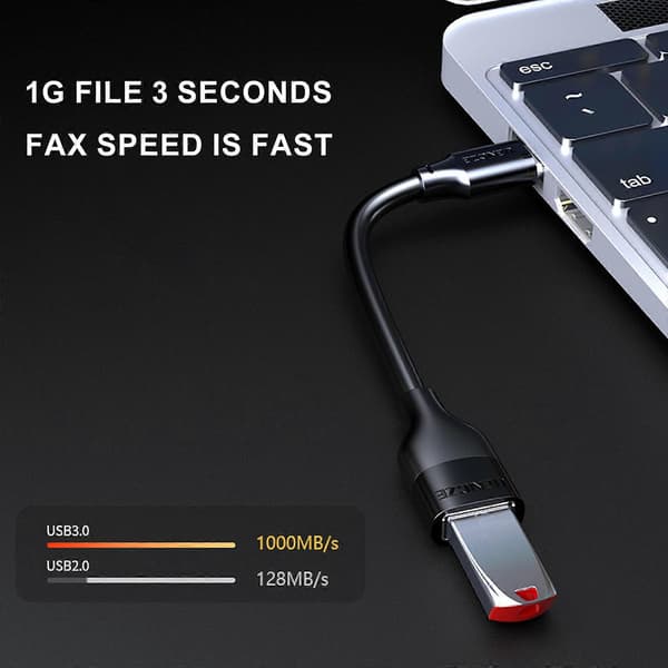 Typ C till USB 3.0 hona adapterkabel 5 Gbps snabb dataöverföring med smartphones och bärbara datorer 5V 3A USB-kabel 2m