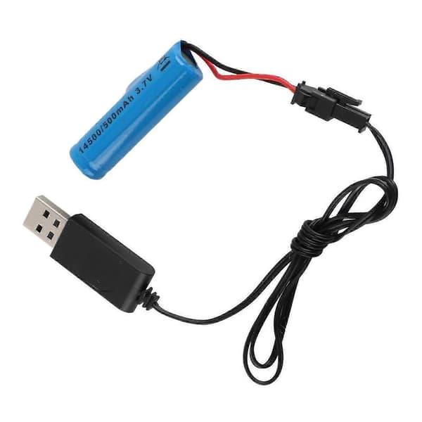 Li-ion batteri 3,7 V 500 mAh til radiostyret båd Flytec V005, USB-opladerkabel, tilbehør til radiostyret båd