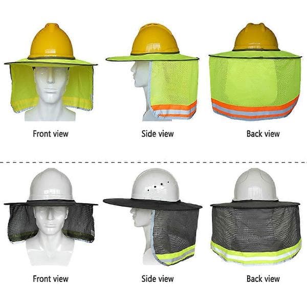 Bærbart hjelmovertræk med reflekterende stribe UV-beskyttelse Solskærm Hjelmtilbehør til arbejdere Byggeri Grey