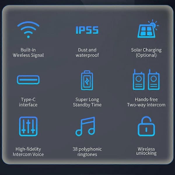 800M Langdistance Udendørs Dørklokke Trådløs Intercom Dørtelefon Oplåsning Tovejs Intercom 433MHz B Vit