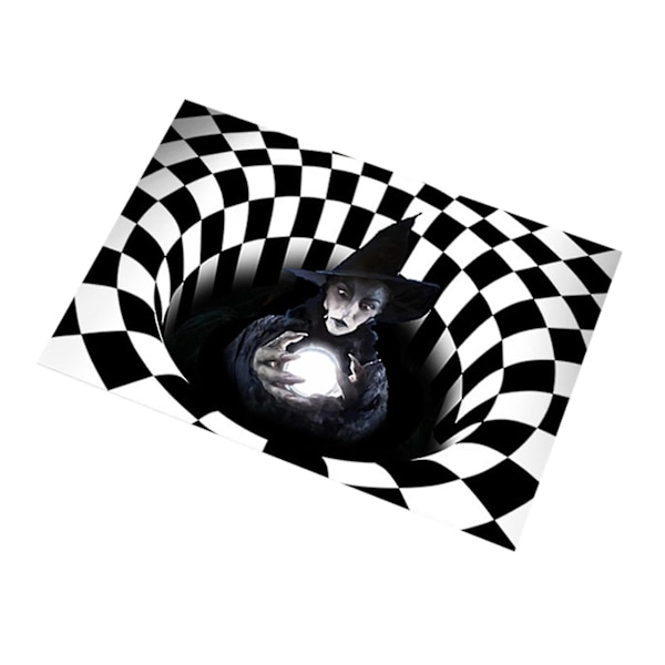 Halloween Clown Dörrmattor Avloppsclown Visuell Stun Matta Tredimensionell Vortex Golvmattor 3d Witch 60cm*90cmWitch