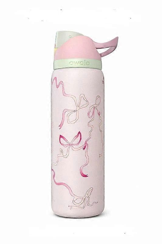 Owala FreeSip 24oz/32oz Vandflaske i rustfrit stål Pink Rosette Print B 32oz