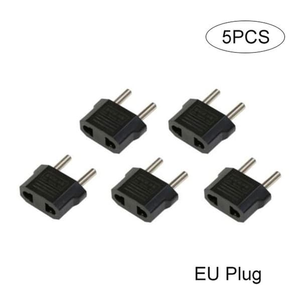5 stk 110V til 220V omformeradapter Plugger Reiseadapter Konverter EU Plug