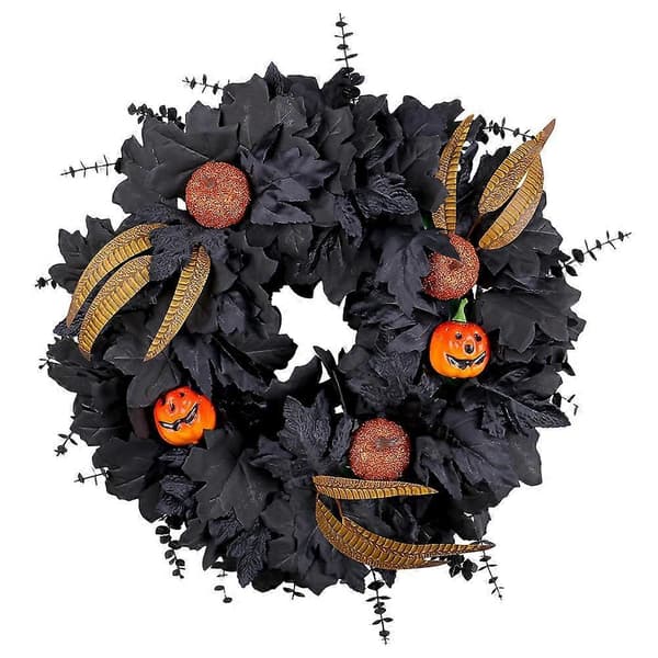 Halloween Musta Oksakranssi Kyltit Etuovelle
